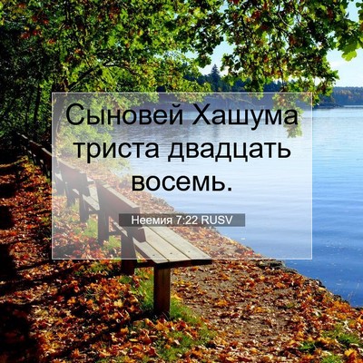 Picture 07 - Неемия 7:22 RUSV - Сыновей Хашума триста - Bible Verse Picture