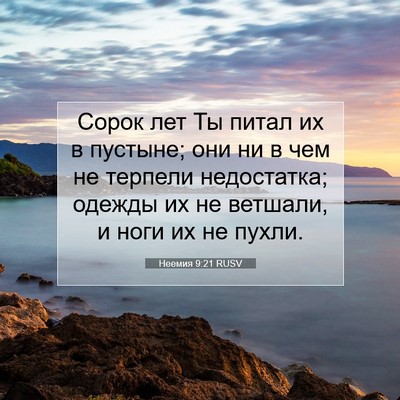 Picture 07 - Неемия 9:21 RUSV - Сорок лет Ты питал их в - Bible Verse Picture