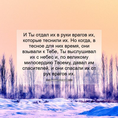 Picture 07 - Неемия 9:27 RUSV - И Ты отдал их в руки врагов - Bible Verse Picture