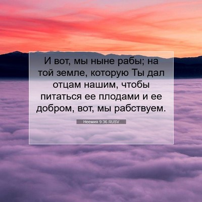 Picture 07 - Неемия 9:36 RUSV - И вот, мы ныне рабы; на той - Bible Verse Picture