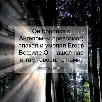 Picture 07 - Осия 12:4 RUSV - Он боролся с Ангелом--и - Bible Verse Picture