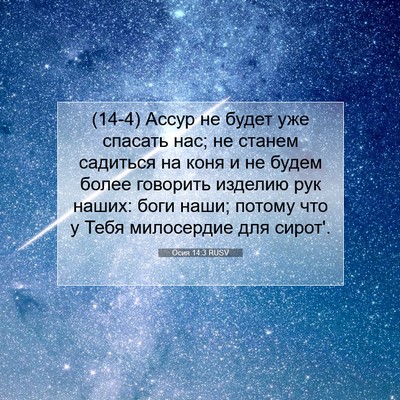 Picture 07 - Осия 14:3 RUSV - (14-4) Ассур не будет уже - Bible Verse Picture