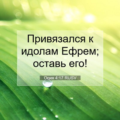 Picture 07 - Осия 4:17 RUSV - Привязался к идолам Ефрем; - Bible Verse Picture