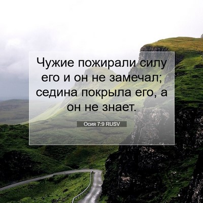 Picture 07 - Осия 7:9 RUSV - Чужие пожирали силу его и - Bible Verse Picture