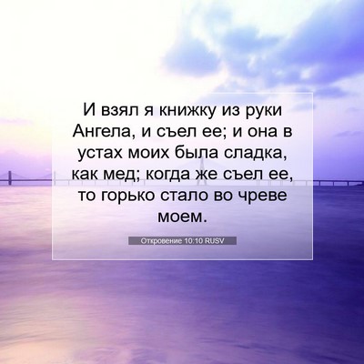 Picture 07 - Откровение 10:10 RUSV - И взял я книжку из руки - Bible Verse Picture