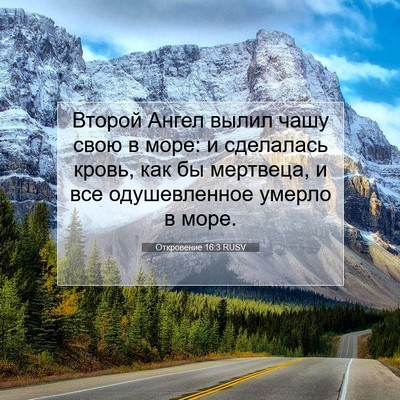 Picture 07 - Откровение 16:3 RUSV - Второй Ангел вылил чашу - Bible Verse Picture