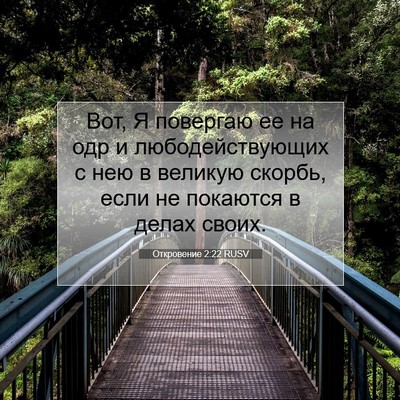Picture 07 - Откровение 2:22 RUSV - Вот, Я повергаю ее на одр и - Bible Verse Picture