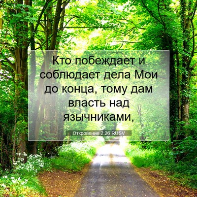 Picture 07 - Откровение 2:26 RUSV - Кто побеждает и соблюдает - Bible Verse Picture
