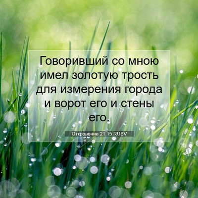 Picture 07 - Откровение 21:15 RUSV - Говоривший со мною имел - Bible Verse Picture