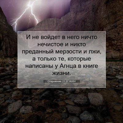 Picture 07 - Откровение 21:27 RUSV - И не войдет в него ничто - Bible Verse Picture