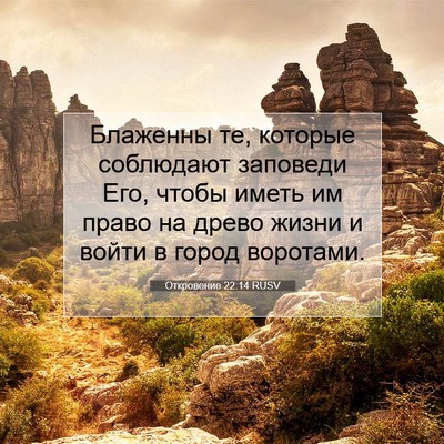 Picture 07 - Откровение 22:14 RUSV - Блаженны те, которые - Bible Verse Picture