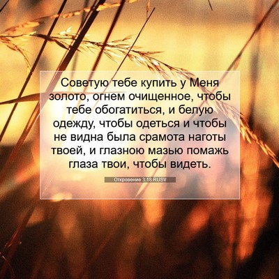 Picture 07 - Откровение 3:18 RUSV - Советую тебе купить у Меня - Bible Verse Picture