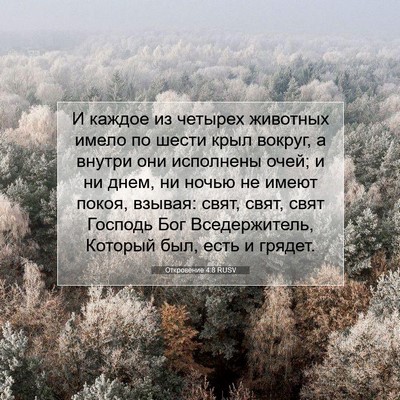 Picture 07 - Откровение 4:8 RUSV - И каждое из четырех - Bible Verse Picture