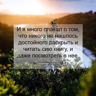 Picture 07 - Откровение 5:4 RUSV - И я много плакал о том, что - Bible Verse Picture