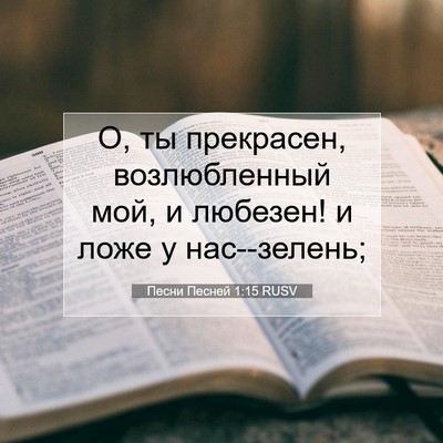 Picture 07 - Песни Песней 1:15 RUSV - О, ты прекрасен, - Bible Verse Picture