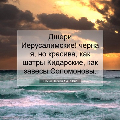 Picture 07 - Песни Песней 1:4 RUSV - Дщери Иерусалимские! черна - Bible Verse Picture
