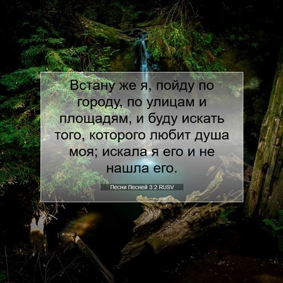 Picture 07 - Песни Песней 3:2 RUSV - Встану же я, пойду по - Bible Verse Picture