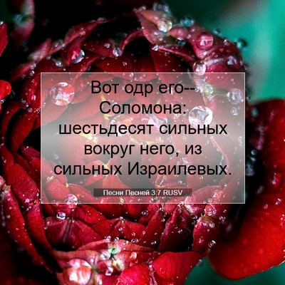 Picture 07 - Песни Песней 3:7 RUSV - Вот одр его--Соломона: - Bible Verse Picture