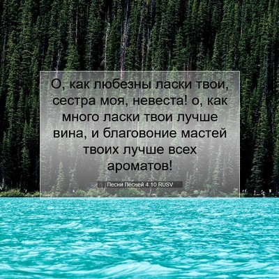 Picture 07 - Песни Песней 4:10 RUSV - О, как любезны ласки твои, - Bible Verse Picture