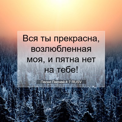 Picture 07 - Песни Песней 4:7 RUSV - Вся ты прекрасна, - Bible Verse Picture