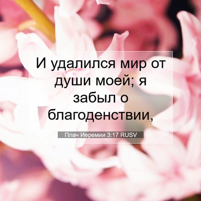 Picture 07 - Плач Иеремии 3:17 RUSV - И удалился мир от души - Bible Verse Picture