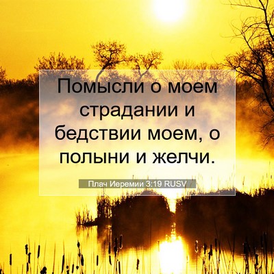 Picture 07 - Плач Иеремии 3:19 RUSV - Помысли о моем страдании и - Bible Verse Picture