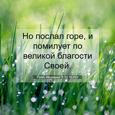 Picture 07 - Плач Иеремии 3:32 RUSV - Но послал горе, и помилует - Bible Verse Picture