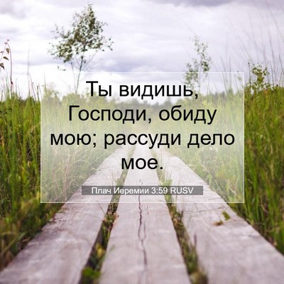 Picture 07 - Плач Иеремии 3:59 RUSV - Ты видишь, Господи, обиду - Bible Verse Picture