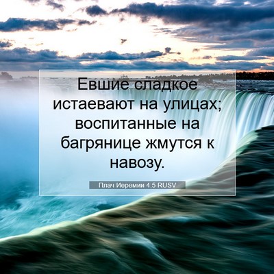 Picture 07 - Плач Иеремии 4:5 RUSV - Евшие сладкое истаевают на - Bible Verse Picture