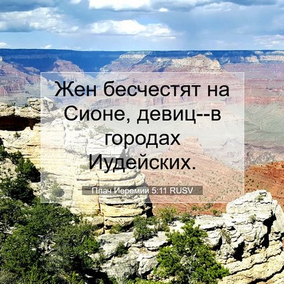 Picture 07 - Плач Иеремии 5:11 RUSV - Жен бесчестят на Сионе, - Bible Verse Picture