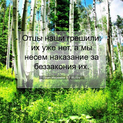 Picture 07 - Плач Иеремии 5:7 RUSV - Отцы наши грешили: их уже - Bible Verse Picture