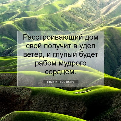 Picture 07 - Притчи 11:29 RUSV - Расстроивающий дом свой - Bible Verse Picture