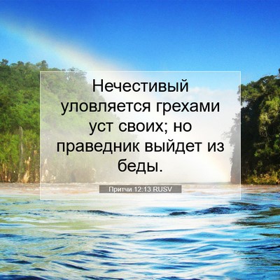 Picture 07 - Притчи 12:13 RUSV - Нечестивый уловляется - Bible Verse Picture