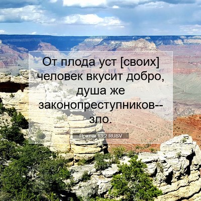 Picture 07 - Притчи 13:2 RUSV - От плода уст [своих] - Bible Verse Picture