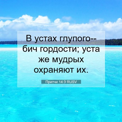 Picture 07 - Притчи 14:3 RUSV - В устах глупого--бич - Bible Verse Picture