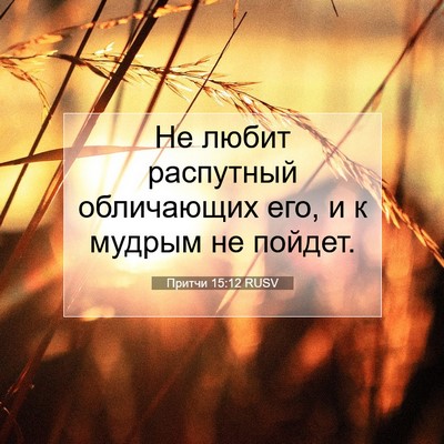 Picture 07 - Притчи 15:12 RUSV - Не любит распутный - Bible Verse Picture