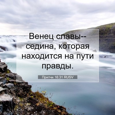 Picture 07 - Притчи 16:31 RUSV - Венец славы--седина, - Bible Verse Picture