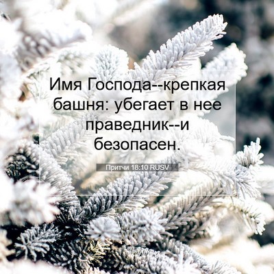 Picture 07 - Притчи 18:10 RUSV - Имя Господа--крепкая башня: - Bible Verse Picture
