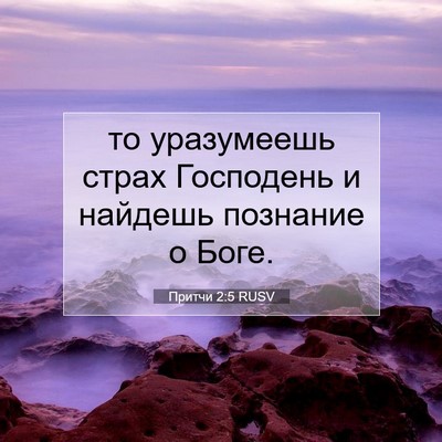 Picture 07 - Притчи 2:5 RUSV - то уразумеешь страх - Bible Verse Picture