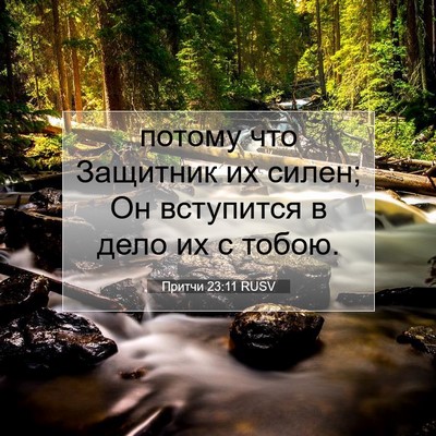 Picture 07 - Притчи 23:11 RUSV - потому что Защитник их - Bible Verse Picture