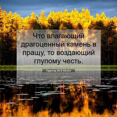 Picture 07 - Притчи 26:8 RUSV - Что влагающий драгоценный - Bible Verse Picture