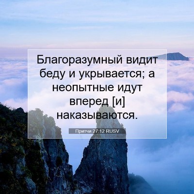 Picture 07 - Притчи 27:12 RUSV - Благоразумный видит беду и - Bible Verse Picture