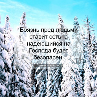 Picture 07 - Притчи 29:25 RUSV - Боязнь пред людьми ставит - Bible Verse Picture