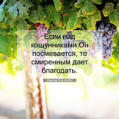 Picture 07 - Притчи 3:34 RUSV - Если над кощунниками Он - Bible Verse Picture