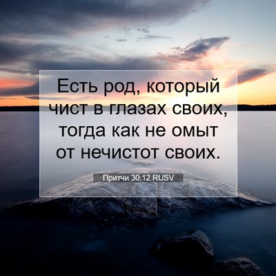 Picture 07 - Притчи 30:12 RUSV - Есть род, который чист в - Bible Verse Picture