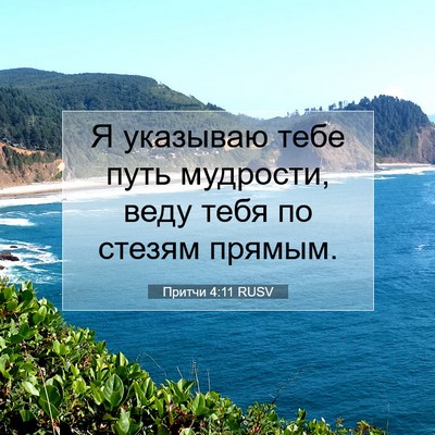 Picture 07 - Притчи 4:11 RUSV - Я указываю тебе путь - Bible Verse Picture