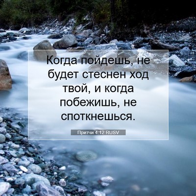 Picture 07 - Притчи 4:12 RUSV - Когда пойдешь, не будет - Bible Verse Picture