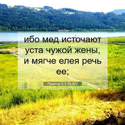 Picture 07 - Притчи 5:3 RUSV - ибо мед источают уста - Bible Verse Picture