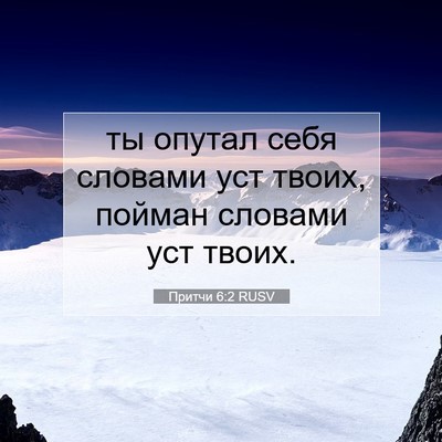Picture 07 - Притчи 6:2 RUSV - ты опутал себя словами уст - Bible Verse Picture