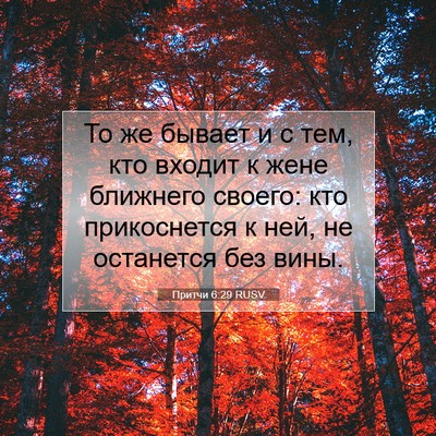 Picture 07 - Притчи 6:29 RUSV - То же бывает и с тем, кто - Bible Verse Picture